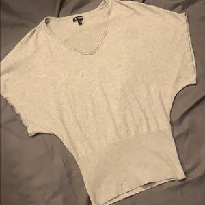 Express Grey Ribbed Shirt